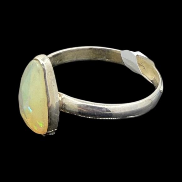 Pear Rose Cut Natural Ethiopian Opal Ring 925 Sterling Silver Size 8 Band - Picture 8 of 8